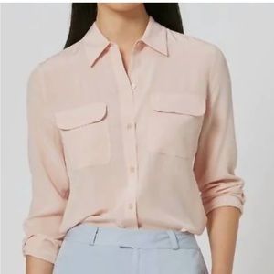 EUC Equipment Brand Peach Button down blouse. 100% Silk blouse